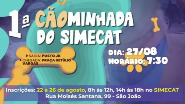 Simecat prepara a 1ª Cãominhada; veja como se inscrever