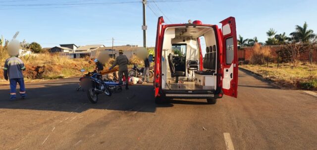 Colisão entre duas motos deixa mulher ferida no Bairro Dona Sofia, em Catalão