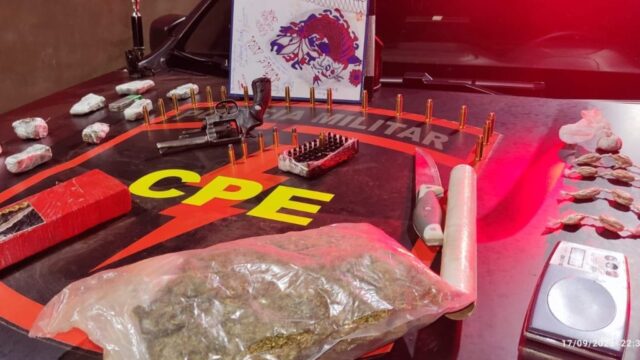 CPE prende suspeito de tráfico de drogas e posse ilegal de arma, em Ouvidor