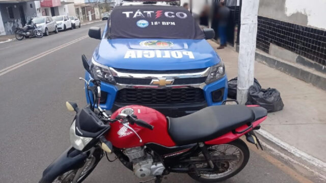Moto furtada em Caldas Novas é recuperada pela equipe Tático Móvel, em Catalão