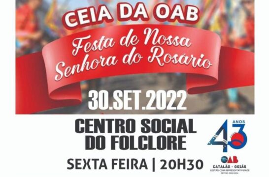 Abrindo as festividades da Festa do Rosário em Catalão, OAB realiza a tradicional Ceia Síria; saiba como participar