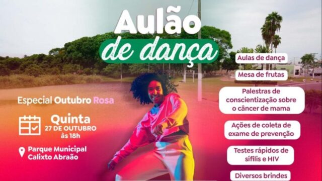 Aulão de Dança em alusão ao Outubro Rosa acontece na próxima quinta-feira (27)