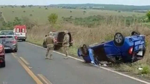 Grave acidente na GO-139 entre Caldas Novas e Piracanjuba deixa duas pessoas feridas
