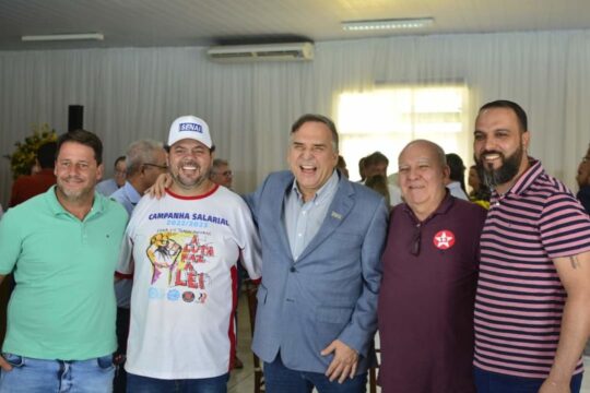 Diretoria do Sindicato Metabase participam de evento de lançamento de obras da Escola Sesi em Catalão