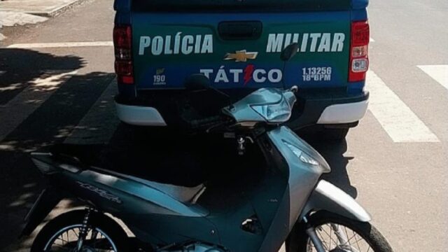 Moto furtada em Uberlândia é recuperada pelo Tático Móvel em Ouvidor