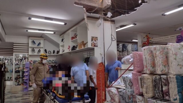 Duas pessoas ficam feridas após caírem de telhado, em Pires do Rio