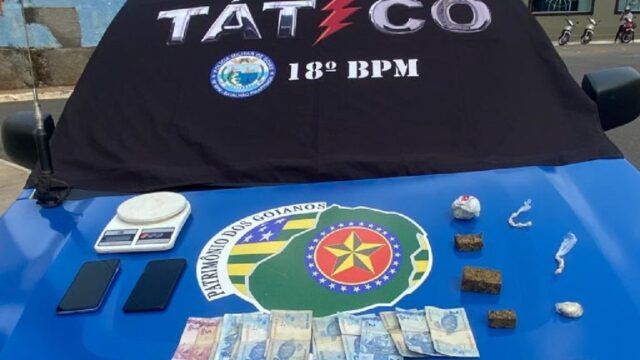 Equipe do Tático prende suspeito por tráfico e apreende drogas, em Catalão