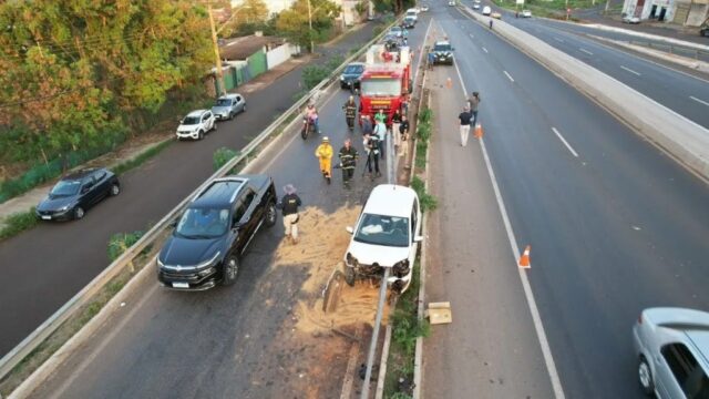 Mulher tem perna amputada em grave acidente na BR-365 em Uberlândia