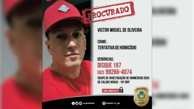 Polícia Civil procura homem que, mesmo usando tornozeleira, matou jovem em Caldas Novas