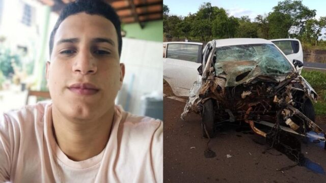 Passageiro ejetado de carro em batida com caminhão morre em Uberlândia