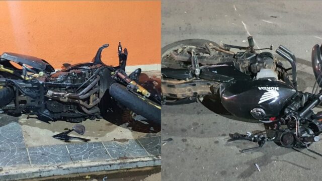 Cruzamento perigoso: colisão entre motos deixa duas pessoas feridas em Catalão