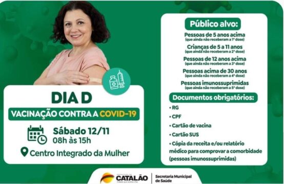 Catalão terá Dia D de vacinação contra a Covid-19 neste sábado (12)