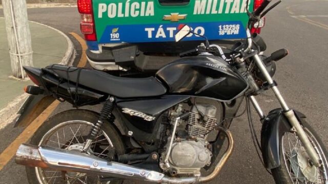 Em Catalão, Tático recupera moto com restrição de furto/roubo