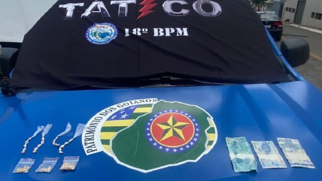 Tático Móvel apreende drogas e prende traficante em Catalão