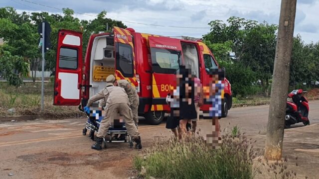 Motociclista fica ferida após desviar de cachorro no Bairro Bela Vista, em Catalão