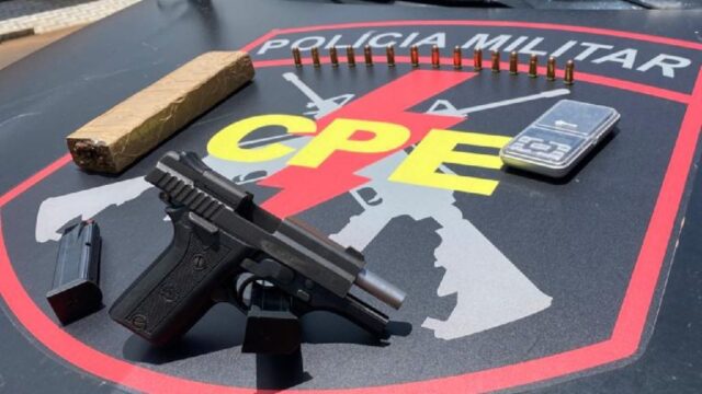 CPE prende suspeito de tráfico de drogas e posse ilegal de arma de fogo, em Ouvidor