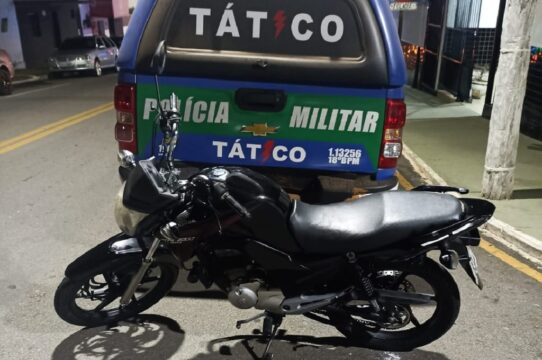 Em Catalão, Tático recupera moto com restrição de furto registrado no dia anterior