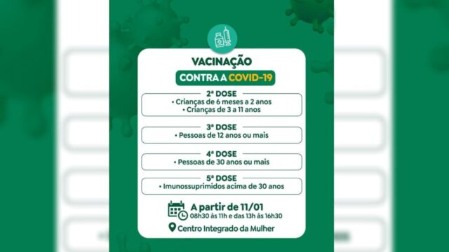 Vacinação contra Covid-19 continua no Centro Integrado da Mulher em Catalão
