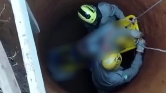 Corpo de Bombeiros socorre homem que caiu em cisterna de aproximadamente 6 metros, em Luziânia