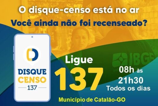 IBGE lança o Disque-Censo para Catalão e outros municípios de Goiás