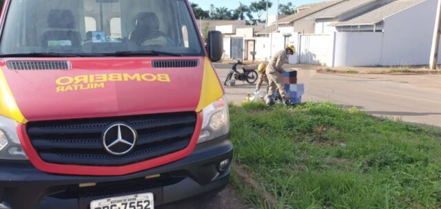 Acidente de trânsito em Catalão: Motociclista fica com ferimentos ao colidir na traseira de carro no Setor Aeroporto