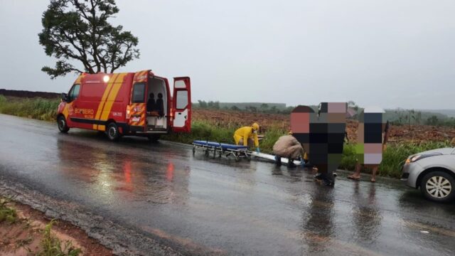 Motociclista e passageira ficam feridos em acidente na GO-330, em Catalão