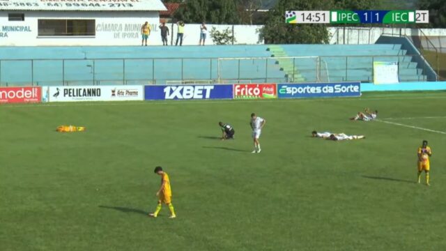 Jogo é paralisado por ataque de abelhas no Campeonato Goiano; veja