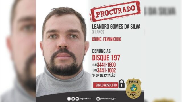 Polícia divulga foto do suspeito de matar ex-esposa em Catalão