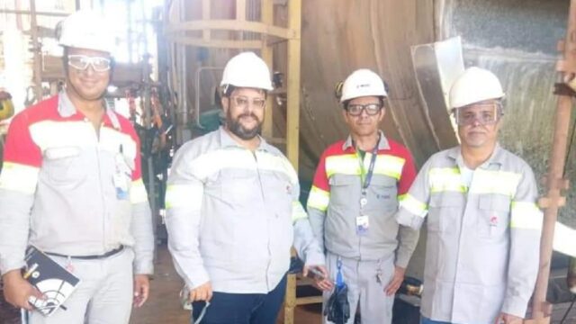 Diretores do Sindicato Matabase acompanha manutenção periódica em caldeira na empresa Cmoc