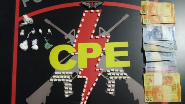 CPE prende traficante e apreende drogas no centro de Orizona