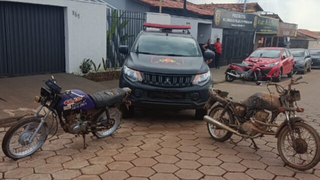 Em Pires do Rio, CPE recupera motos furtadas, prende suspeito de furto e apreende dois menores