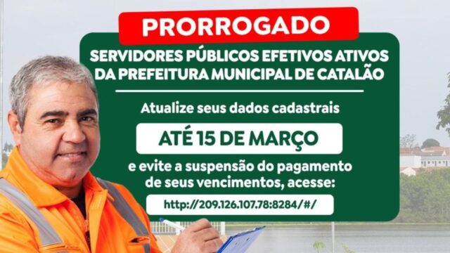 Censo Previdenciário: servidores municipais efetivos ativos de Catalão têm até 15 de março para atualizar dados