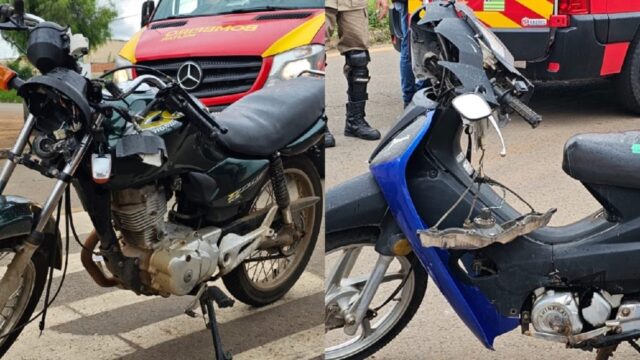 Colisão entre motocicletas deixa duas pessoas feridas no bairro Pontal Norte, em Catalão