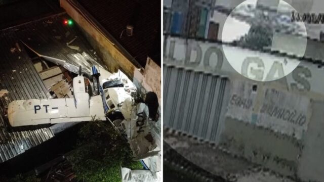 Vídeo mostra momento em que avião cai em Goiânia