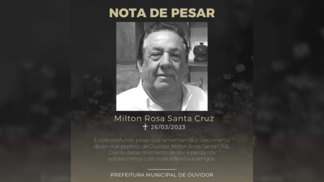 Prefeitura de Ouvidor decreta luto de três dias após morte de ex-vice-prefeito