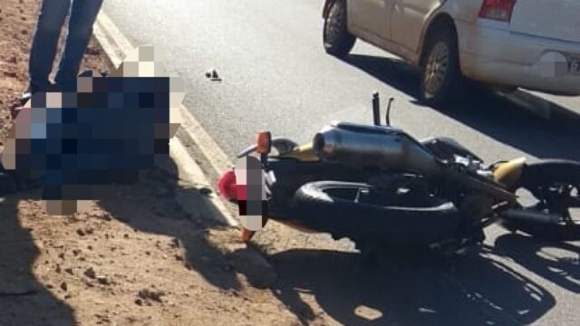 Motociclista fica ferido em acidente no Centro, em Catalão