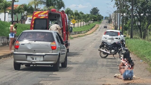 Motociclista fica ferido após atropelar cachorro em Catalão