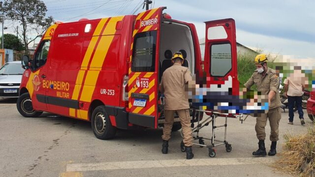 Colisão entre carro e moto deixa uma mulher feria no bairro Bela Vista, em Catalão