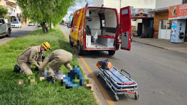 Motociclista fica ferido após queda de moto no Bairro Castelo Branco, em Catalão
