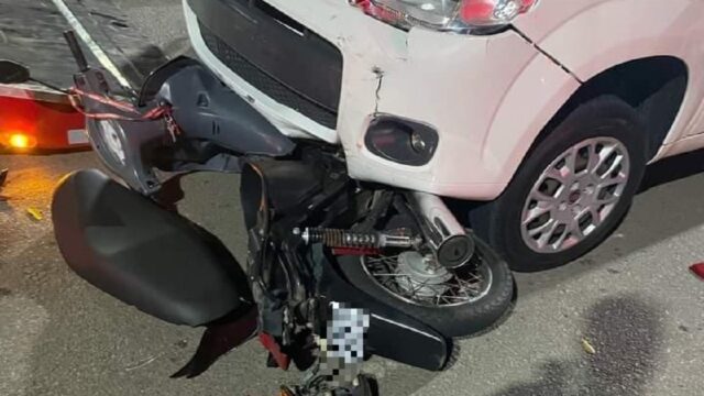 Motorista não respeita sinal de parada obrigatória e colide em motociclista em cruzamento no bairro Margon, em Catalão