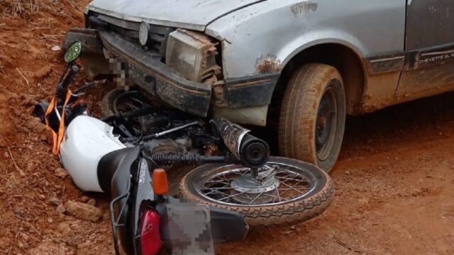 Motociclista fica ferido após acidente em estrada vicinal no município de Ipameri