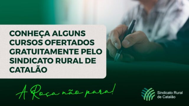 Sindicato Rural De Catalão divulga programação de cursos gratuitos no mês de maio