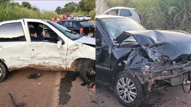 Colisão entre veículos deixa uma motorista ferido na GO-210, em Catalão