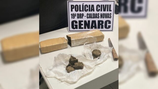 Polícia Civil preende dois tabletes de maconha em matagal de Caldas Novas