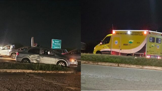 Acidente na BR-050 em Catalão: carro e moto colidem deixando duas vítimas feridas