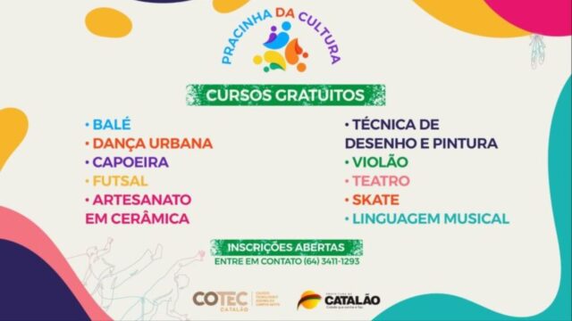 Em Catalão, Cultura anuncia vagas para cursos de qualificação