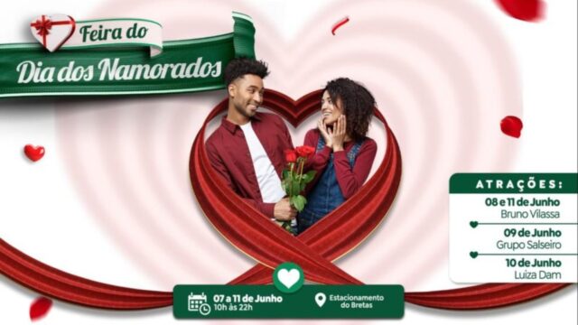 Feira do Dia dos Namorados começa dia 07 de junho em Catalão