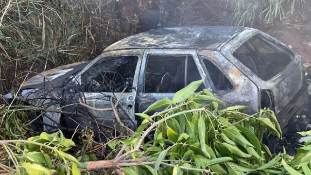 Carro sai da pista, pega fogo e motorista fica gravemente ferido em Caldas Novas