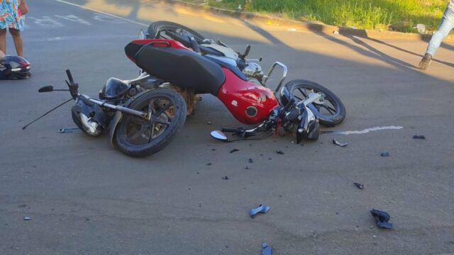 Jovem fica ferido após colisão moto versus moto no Parque Imperial, em Catalão