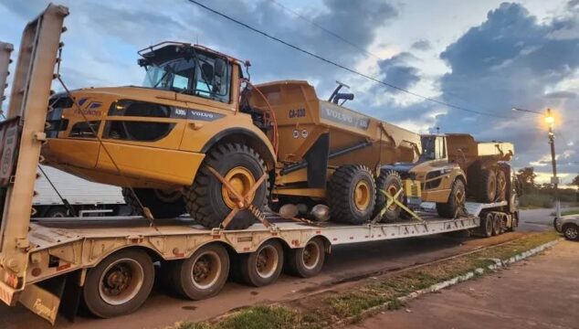 Maquinário, procedente de Catalão, avaliado em quase R$ 3 milhões é apreendido em Conceição do Araguaia, PA